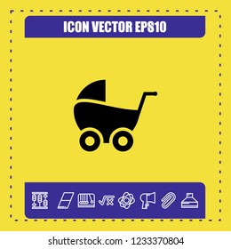 baby stroller icon vector