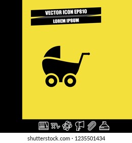 baby stroller icon vector
