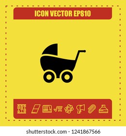 baby stroller icon vector