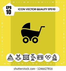 baby stroller icon vector