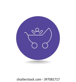Baby Stroller Icon Vector. 