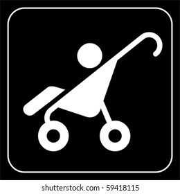 Baby Stroller Icon, Vector
