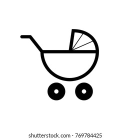 Baby stroller icon. Vector. 