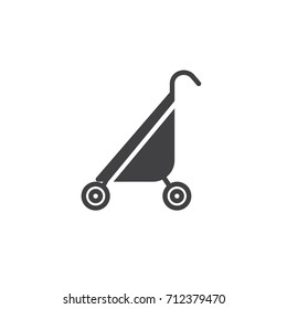 Baby stroller icon vector, filled flat sign, solid pictogram isolated on white. Symbol, logo illustration