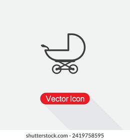 Baby Stroller Icon Vector Illustration Eps10