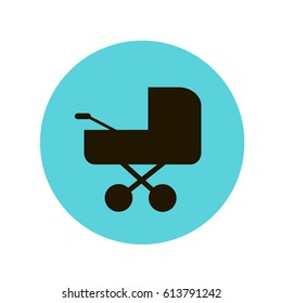 Baby stroller. Stroller icon. Vector illustration.
