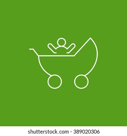 Baby Stroller Icon Vector. Baby Stroller Icon JPEG. Baby Strolle