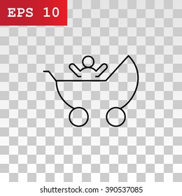 Baby Stroller Icon Vector. Baby Stroller Icon JPEG. Baby Strolle