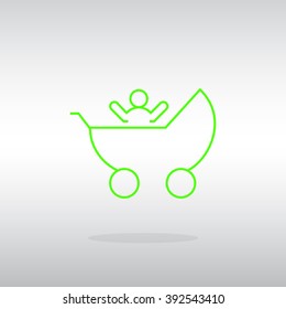 Baby Stroller Icon Vector. Baby Stroller Icon JPEG. Baby Strolle