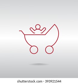 Baby Stroller Icon Vector. Baby Stroller Icon JPEG. Baby Strolle