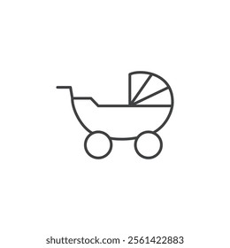 Baby stroller icon Vector logo set flat