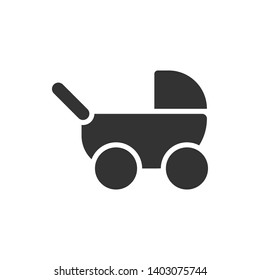Baby, stroller icon - Vector on white background