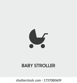 baby stroller icon. baby stroller vector on gray background