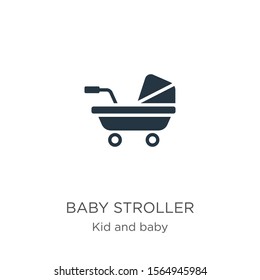 Baby stroller icon vector. Trendy flat baby stroller icon from kids and baby collection isolated on white background. Vector illustration can be used for web and mobile graphic design, logo, eps10