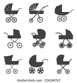 Baby stroller icons