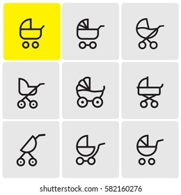 Baby stroller icons