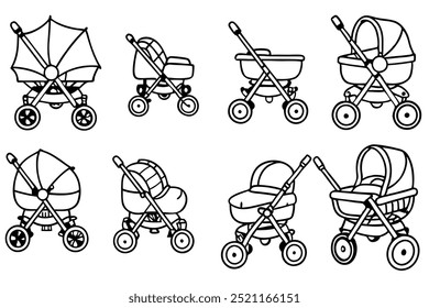 Baby Stroller Line Art Perfect for Modern Nursery Decor (2)