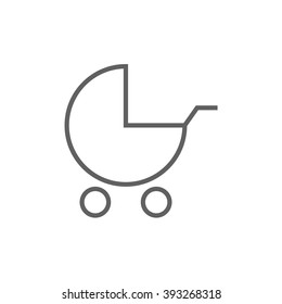 Baby stroller line icon.