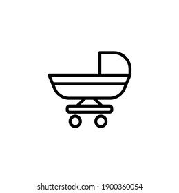 Baby stroller line icon. simple design editable. Design template vector