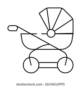 baby stroller line icon vector. baby stroller sign. isolated contour symbol black illustration