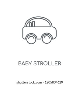 Baby stroller linear icon. Baby stroller concept stroke symbol design. Thin graphic elements vector illustration, outline pattern on a white background, eps 10.