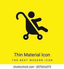 Baby Stroller minimal bright yellow material icon