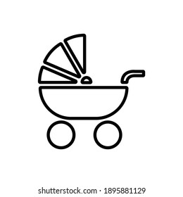 Baby Stroller outline design vector isolated