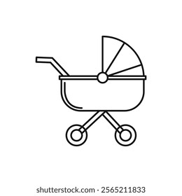 Baby stroller outline icon symbol design vector