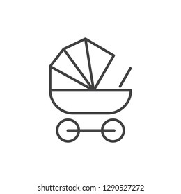 baby stroller outline icon vector design illustration.