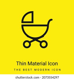 Baby Stroller Outline Of Side View minimal bright yellow material icon