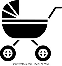 Icono sólido del carro del cochecito de bebé