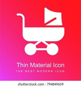 Baby stroller red and pink gradient material white icon minimal design