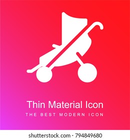 Baby stroller red and pink gradient material white icon minimal design