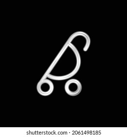 Babywalze auf abgerundeter Design-Seite Ansicht silberplatzierte Metallsymbol