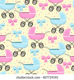 Baby stroller seamless pattern.