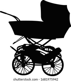 eine Babywalze, Silhouette-Vektorillustration