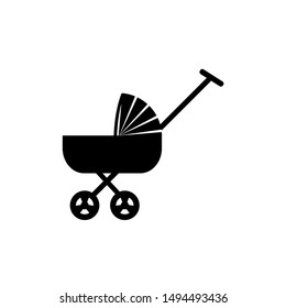 Baby stroller symbol vector icon