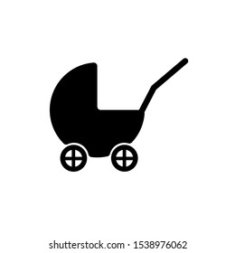 Baby stroller symbol vector icon
