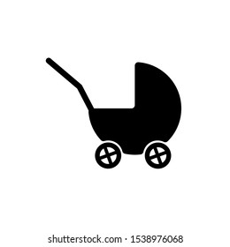 Baby stroller symbol vector icon