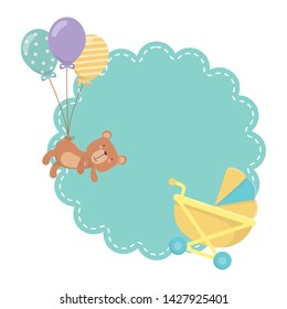 Baby stroller and teddy bear design