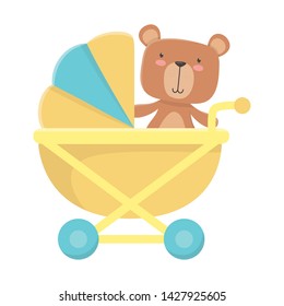 Baby stroller and teddy bear design