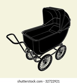 Baby Stroller Vector 02