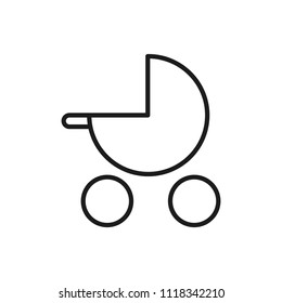 baby stroller vector icon