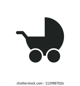 baby stroller vector icon