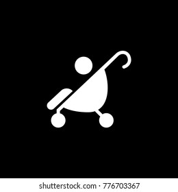 Baby stroller vector icon