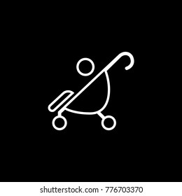 Baby stroller vector icon