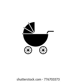Baby stroller vector icon