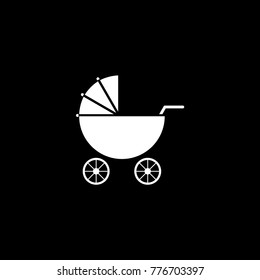 Baby stroller vector icon