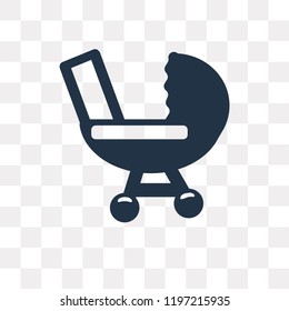 Baby stroller vector icon isolated on transparent background, Baby stroller transparency concept can be used web and mobile