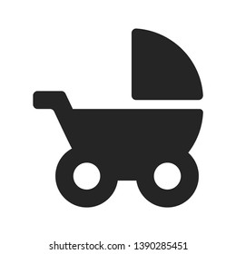 Baby stroller vector icon isolated on white background